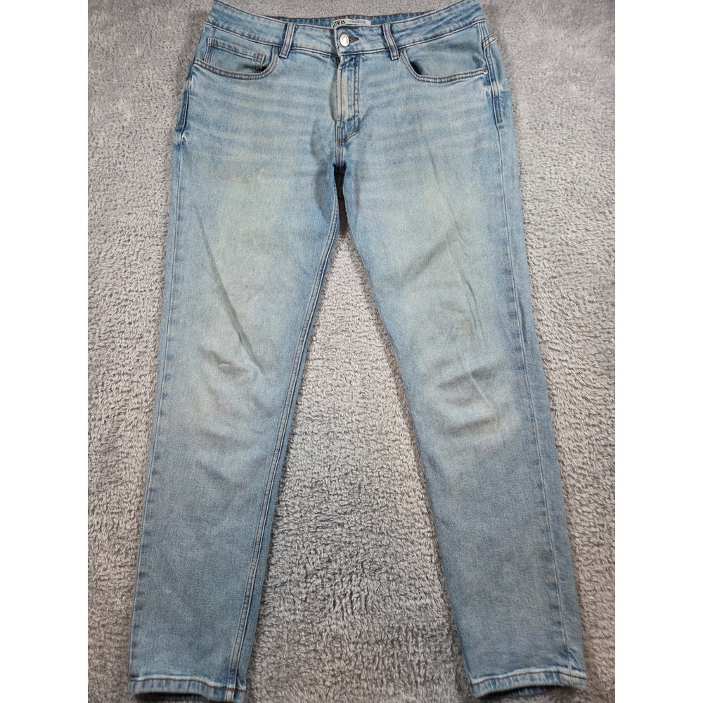 Zara Slim Fit Jeans Size 36 Light Blue Womens Stretch Denim Pants